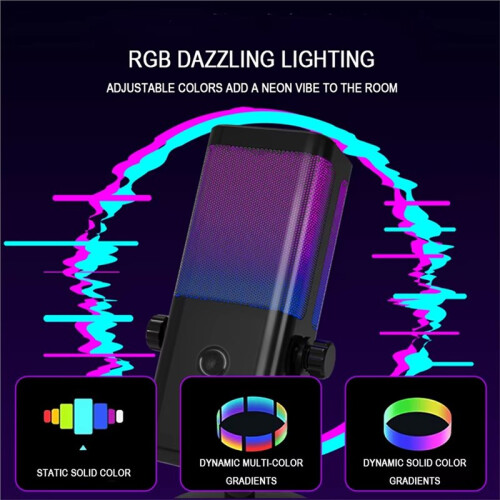 M7 RGB Gaming Microfoon Professionele Dynamische Cardioïde Condensator Studio Broadcast Spraak Podcasting Computer Gaming Microfoon