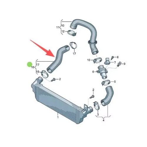 7E0145709D Turbocharger Charge Air Pipe for  Multivan 2.0T 2003-2019 Engine Cooling System 2