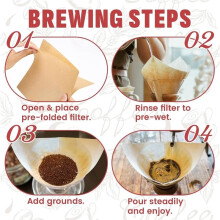 200 Vorgefaltete, Ungebleichte Kegelkaffeefilter Aus Naturpapier für Reinen Geschmack, für Chemex-Kaffeebereiter