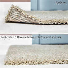 Washable Reusable Rug Tape, Residue-Free, Flattens Curled Carpet Corners, Safe for Hardwood, Tile and Marble Flooring