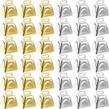 36 Pieces Cow Bells for Crafts Christmas Small Cowbells with Hooks Decoration for Birthday Wedding Party Christmas