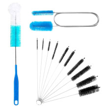 Ensemble de 12 Goupillons Portables pour Tubes en Verre et Pipes, avec Brosse de Nettoyage Professionnelle pour Bouteilles et Bouteilles (Longue et