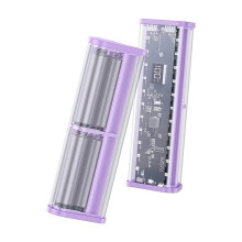 Przezroczyste Etui na Powerbank 6x21700, 22,5 w, Szybkie Ładowanie, Etui na Powerbank z Diodą LED, Portem USB Typu C, Pojemnikiem na Baterię C