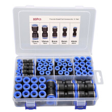 80 Pack Quick Connect Air Hose Fittings Straight Push Connector Fittings Set Pneumatic Air Tubing Adapter