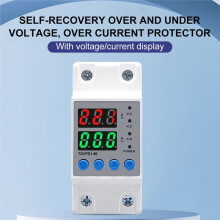 Din Rail Dual Display Adjustable over Voltage Current and Under Voltage Protective Device Protector Relay 63A 230V