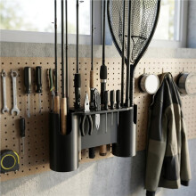 Fishing Rod Holder for Bucket, Portable Fishing Tool Station ,Multi-Function Fishing Tool Organizer for Boat Fishing