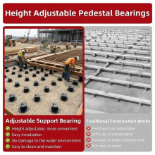 9-Pack Adjustable Deck Support Pedestals, 1.18"-2.36" (30-60 mm), for 2x4 & 2x6 Joist Framing