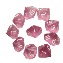 10PCS Polyhedral Dice D10 Dice 16mm Acrylic 10 Sided Dice Game Dice for RPG DND Dice Table Games
