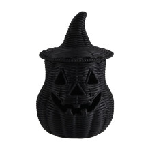 Rattan Resin Halloween Pumpkin Lamp Figurine, Halloween Candy Basket, Halloweens Treat Bag Lamp Candy Basket E