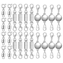24 Stück Magnetische Verschlüsse und Verschlüsse für Halsketten, Magnetischer Schmuckverschluss, Verbindungsstück, Armbandverlängerung Zur