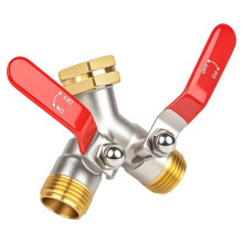 2-Wege-Schlauchverteiler, Gartenschlauchverteiler, 3/4"-GHT-Einlass, Messing-Hochleistungsschlauchkonverter, Wasserhahn-Schlauchverteiler
