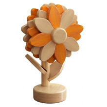 5Pcs Sunflower Wooden Trivet Set Expandable Hot Dish Stand & Coaster 2-in-1 for Countertop Decor Orange