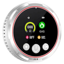 Haussicherheitsalarm, 5-in-1 Kohlenmonoxid-Rauchgasmelder mit HD-Display, Temperatur- und Feuchtigkeitssensor, EU-Stecker