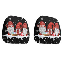 2Pcs Christmas Car Headrest Cover Santa Claus Funny Headrest Protectors Washable Cartoon Auto Headcover B