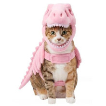 Dinosaur Framework Cat Halloween Costume,Funny Plushy Pet Hoodie with Fake Ribs,Festive Trick Treat Photo Prop