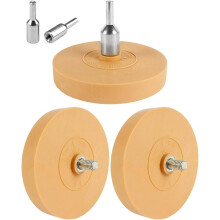 3 Stuks Toffee-Wiel, 3,5 Inch Badge-Decal Verwijderaar Karamelrubberen Wielen Kit met Adapters voor Auto