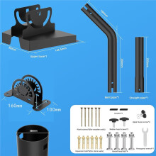 Support pour Gen 3/4/4X pour Starlink, Kit de Platine Murale/Plafond Réglable avec Poteau Rotatif à 360 et Adaptateur de Tuyau Gen 3