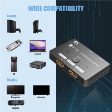 Adattatore/Splitter Bidirezionale 2.1 Compatibile 8K@60Hz 4K@120Hz 2 Ingressi/1 Uscita per PS4 per PS5 per TV