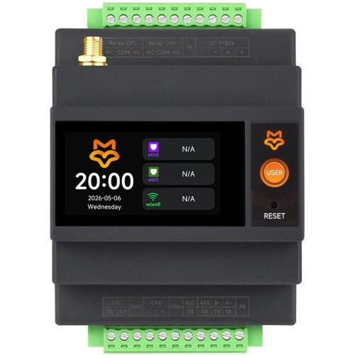 Luckfox Lyra PLC Programmable Logic Controller Based  RK3506B 1.9inch LCD Touchscreen Dual 100Mbps Ethernet  with POE