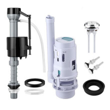 3 Inch Universal Toilet Tank Replacement Kit, Dual Flush Valve, Quiet Fill Valve & Button Set for 2-Piece Toilets