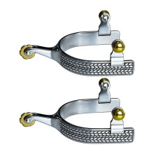 2 Pack Cowboy Boot Spurs, Stainless Steel Engraved Western Riding Spurs for Men Women Adult Riders