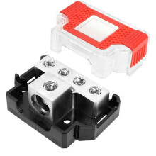 1-in, 4-Out Car Audio Power Splitter with Transparent Dust Cover, Suitable for Car Audio System Modification