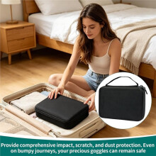 Travel Sunglasses Case Hard Shell, Sunglasses Organizer Portable Eyeglasses Storage Box with 8 Adjustable Dividers