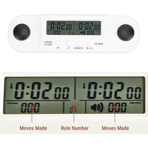 Chess Timer, Digital Chess Timer, Large Screen Portable Tournament Timer, Suitable for Chess and Go Clubs