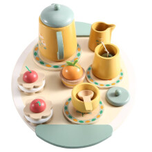 Ensembles de Thé pour Cadeau D'Anniversaire Fête de Princesse, Ensembles de Jouets en Bois pour Accessoires de Cuisine pour Enfants, Kit de Jouets
