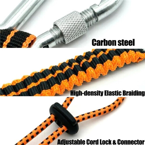 2 Pack Retractable Tool Lanyard - Leash with Reinforced Carbon Steel Carabiner and Adjustable Loop End for Tool 2