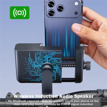 Altavoz Inalámbrico para Bicicleta con Soporte para Teléfono, Altavoz Inalámbrico Impermeable IPX6 para Manillar de Bicicleta, Motocicleta y