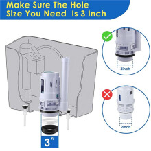 3 Inch Universal Toilet Tank Replacement Kit, Dual Flush Valve, Quiet Fill Valve & Button Set for 2-Piece Toilets