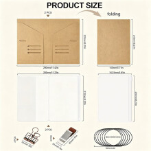 Kit D'Insertion pour Carnet de A5: Pochettes, Étuis en PVC, Porte-Stylos, Clips et Élastiques pour Organiseur de Carnet