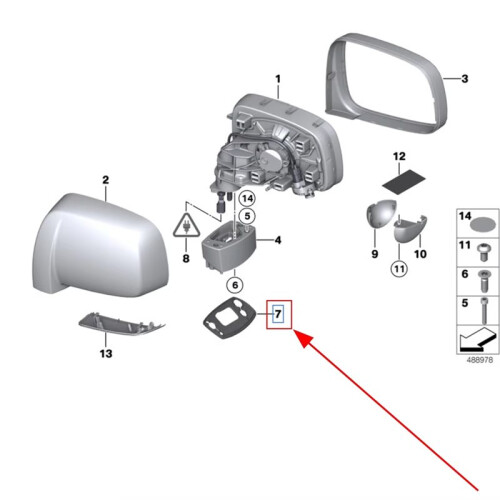 Junta de Vedação da Base Do Espelho Retrovisor 51167067227 51167067228 para  Phantom 1