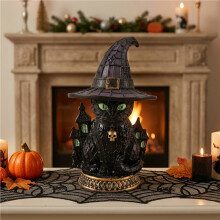 Handcrafted Retro Resin Witches Lamp USB Powered Gothic Wizard Hats Night Light Colorful Wizard Hat Lamp for Bedroom