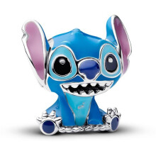 Disney Stitch - PANDORA - Hopea - Yhteensopiva Pandora Moments - Sininen - Käsin viimeistelty - Moderni