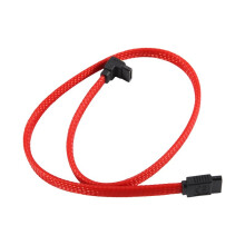50CM 3.0 III SATA3 7pin Data Cable Right Angle 6Gb/s SSD Cables HDD Hard Disk Data Cord with Nylon Sleeved(Red)