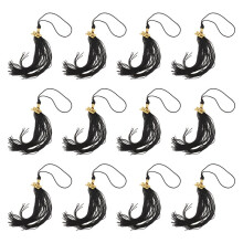 12 PièCes Gland de Graduation avec Breloque 2022 pour Chapeau de Graduation Charme CéRéMonie Graduation Accessoires de FêTe (Noir)