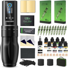 Tattoo-Kits, Komplettes Tattoo-Maschinen-Kit mit kabelloser Tattoo-Maschine, einstellbarer Hub 2,2-4,0Mm und 1600-Batterien [KD71]