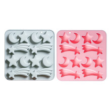 12 Cavity Five-Pointed Star Silicone Molds for Cake, Chocolate, and Fondant Decoration