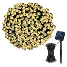 Luzes de LED Solares para Exterior - Guirlanda de Luzes de Fada À Prova D'Água para Decoração de Casamentos em Jardins, Luz Branca Quente