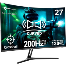 Minifire 27 Inch Gaming Monitor 200Hz FHD 1920x1080 Curved Built in Speaker