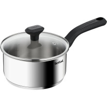 Tefal Comfort Max Stainless Steel Saucepan 18 cm with Glass Lid | Induction Compatible, All Hobs, Ergonomic Stay-Cool Handle, Durable Construction