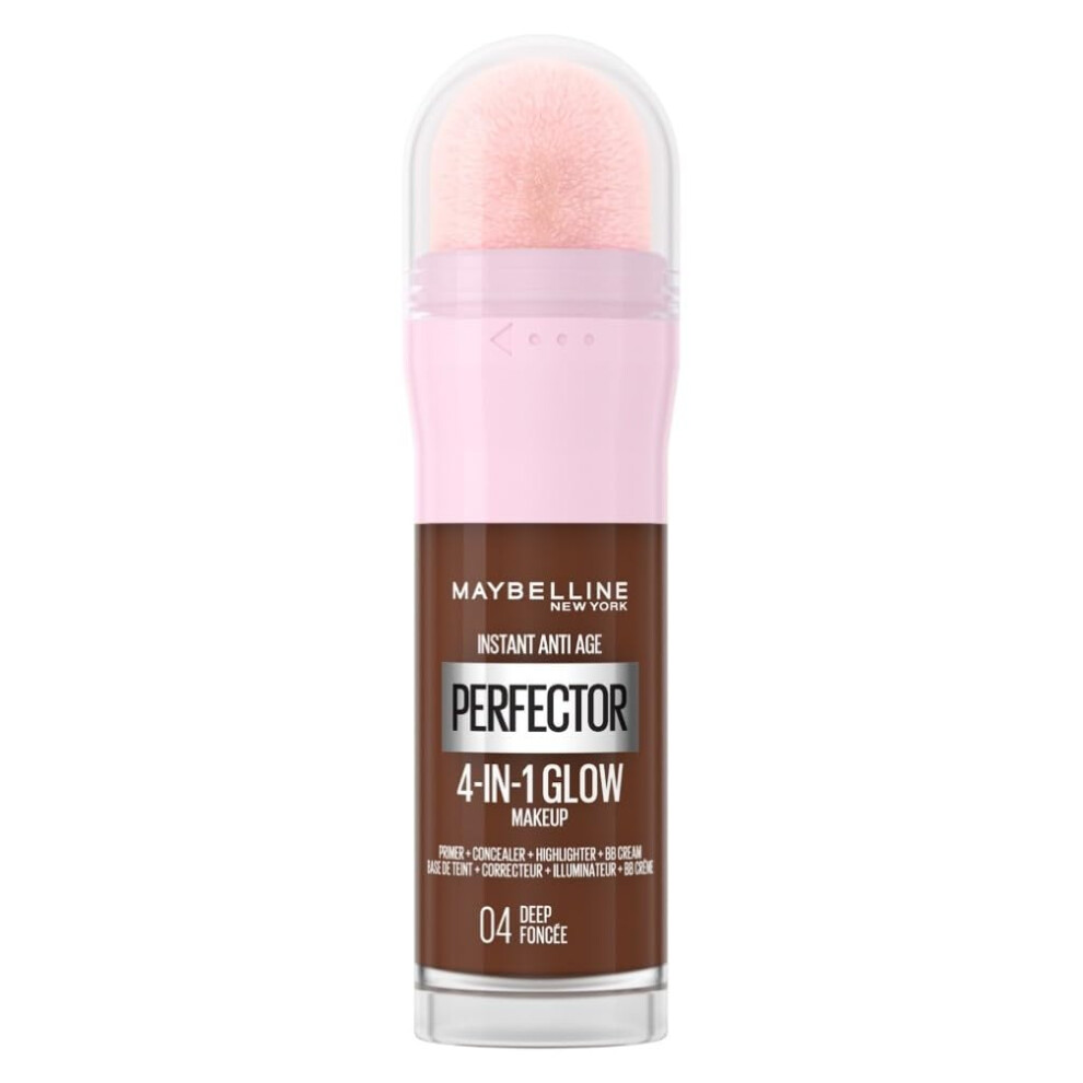 Maybelline Primer 4 In 1 Instant Anti Age Rewind Perfector, 04 Deep Glow | 4-In-1 Glow Primer, Concealer, Highlighter, Self-Adjusting Shades - Image 5