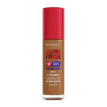 Rimmel Lasting Finish 35Hr Foundation 507 Warm Cinnamon, Full Coverage, Hydrating, SPF20, Hyaluronic Acid, Vitamin E, 2% Niacinamide, All Day Wear