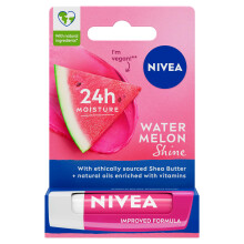 NIVEA Watermelon Shine Lip Balm (4.8g), Flavoured Lip Balm with Shea Butter, Natural Oils and Vitamins, Provides 24h Moisture and a Pink Shine