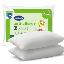 Silentnight Anti Allergy Pillow, Firm Support, Prevent Allergies, 2 Pack | Soft Comfort, All Sleeping Positions, Allergy UK Approved Fibres