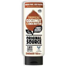 Original Source Coconut and Shea Butter Shower Gel, 100 Percent Natural Fragrance, Vegan, Cruelty Free, Paraben Free, Large Bottle, 750 ml