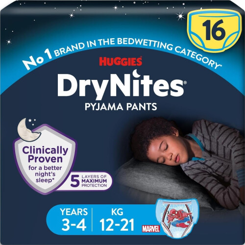 Huggies Huggies DryNites 3-4 yrs Boy Jumbo Pack - 16 Pants