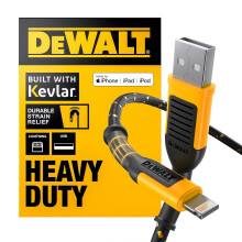 DEWALT Heavy Duty USB to Lightning Cable [Apple MFi Certified] Durable iPhone Charger, Lightning Cables